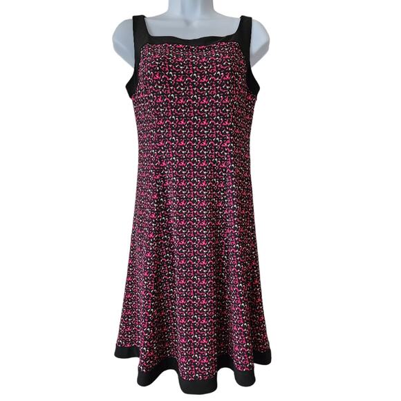 Chaps Sleeveless Animal Print Midi Dress Pink & Black Women’s Size Small - Picture 1 of 8